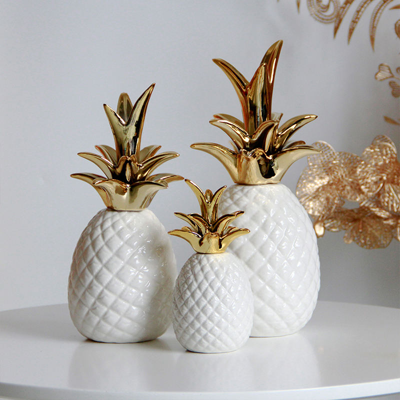 Modern White Ceramic Pineapple Decor