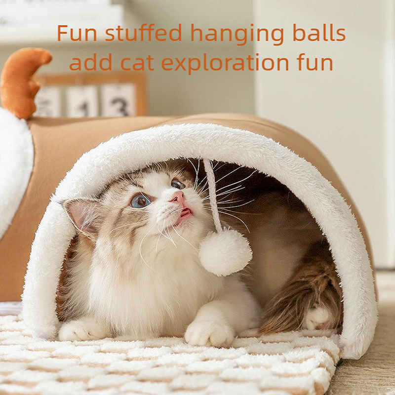 Premium Collapsible Cat Tunnel & Pet Bed
