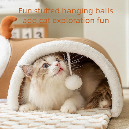 Premium Collapsible Cat Tunnel & Pet Bed