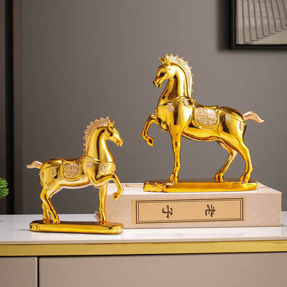 Luxurious Chinese Style Ma Resin Statue