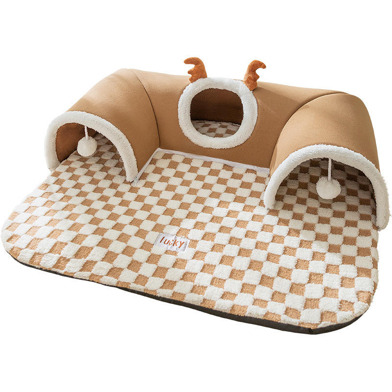 Premium Collapsible Cat Tunnel & Pet Bed