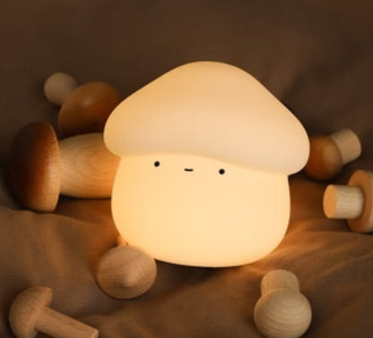 UNew Mushroom Small Night Lamp Cute Silicone Sleeping Timing Night Light Bedside Interesting Charging Ambience Light Room Decor Home Decor